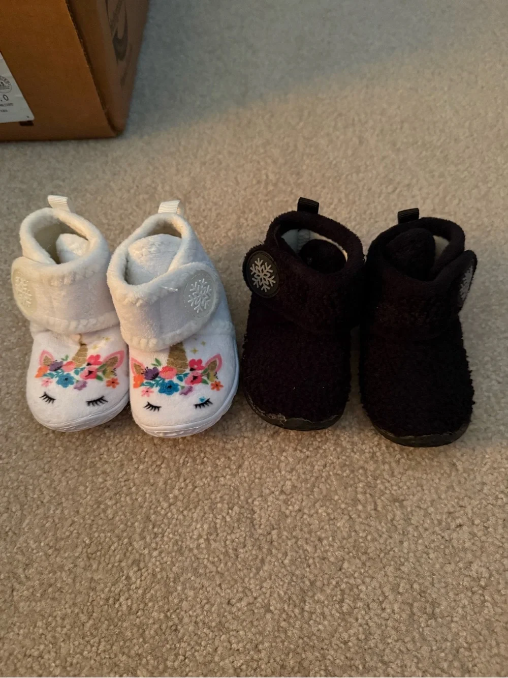 Baby size 3 indoor shoes with rubber bottom